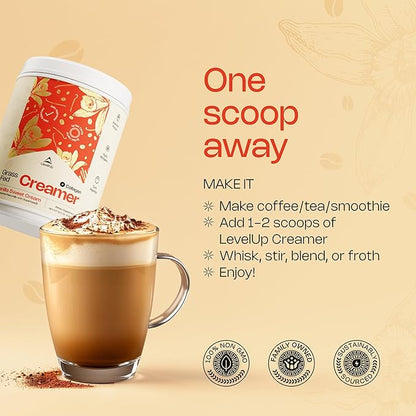 LevelUp Creamer, with Energizing MCT Oil and Collagen Peptides, Keto Coffee Creamer, Supports Natural Energy & Ketone Production - Pumpkin Spice Latte