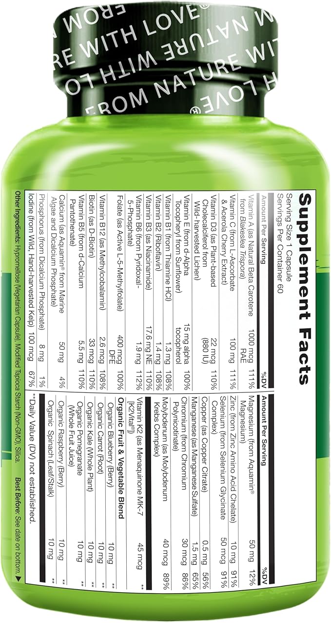 NATURELO One Daily Multivitamin for Men 60 Capsules 2 Month