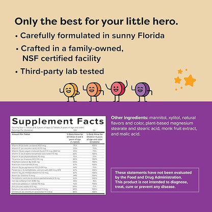 Renzo’s Picky Eater Kids Multivitamin with Iron D3 & K2 and 60 Sugar-Free