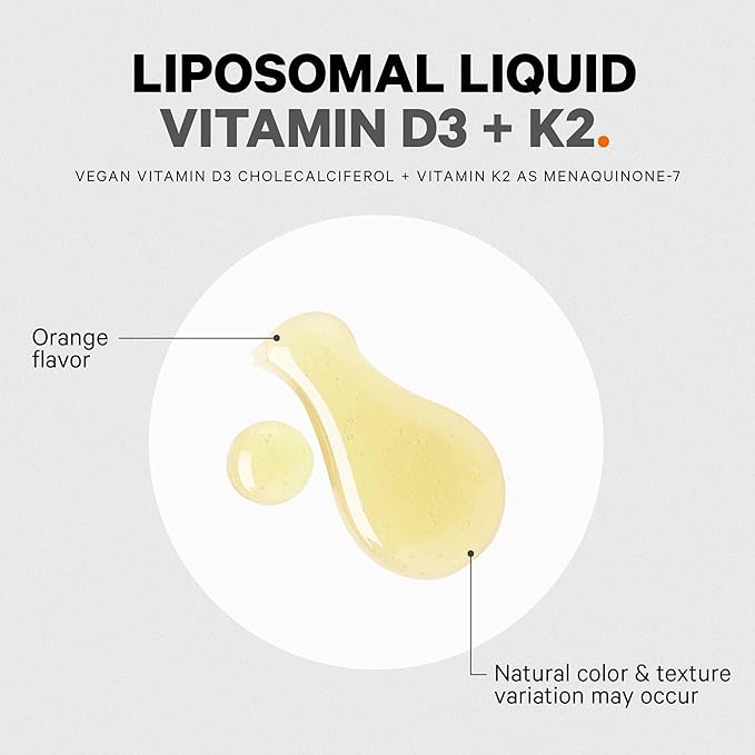 Codeage Liquid Vitamin D3 K2 Supplement, MK-7, Bone 2 fl