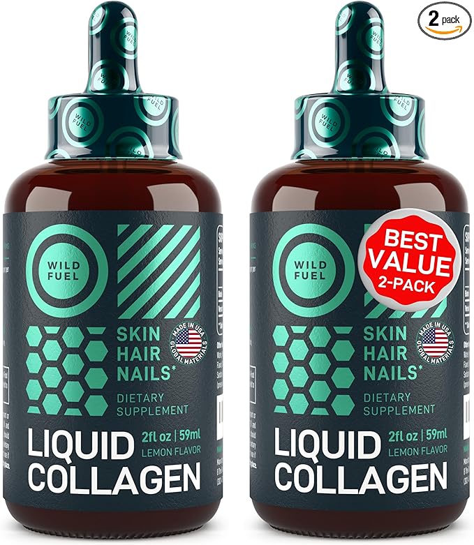 Liquid Collagen Peptides with Biotin 10,000mcg Collagen 5,000mcg Biotin 2x2oz
