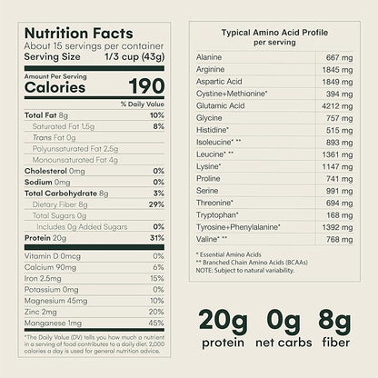 Mikuna Vegan Protein Powder (Unflavored, 15 Servings) - Plant Based Chocho Superfood Protein - Dairy Free Protein Powder Packed with Vitamins, Minerals & Fiber - Gluten, Keto & Lectin-Free