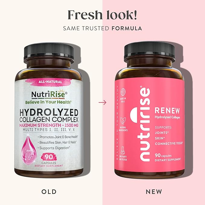 NutriRise Hydrolyzed Collagen Complex, Maximum Strength 1500 mg: 90 Count