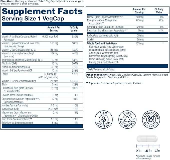 SOLARAY Once Daily High Energy Multivitamin, 120 Servings, 120 VegCaps