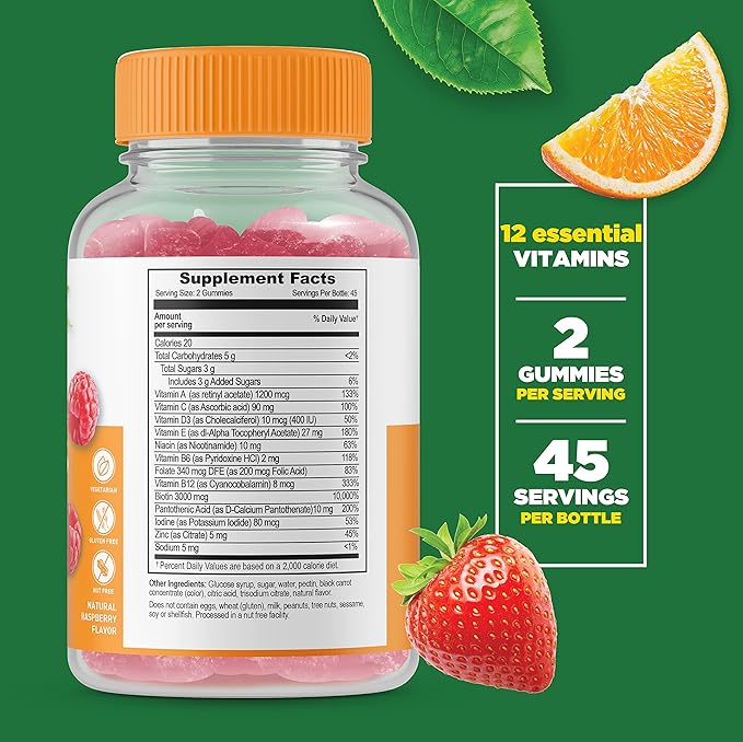 Lifeable Multivitamin for Women B6, Folate, B12, Biotin, 90 Gummies