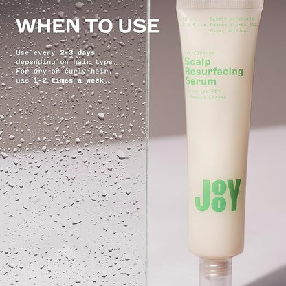JooY Scalp Resurfacing Serum, Pre-Cleanse Exfoliating Treatment with Fermented Superfoods, Removes Buildup, Reduces Oil & Promotes a Healthy Scalp, Ginger Root, Papaya, & Tea Tree – 2 fl oz