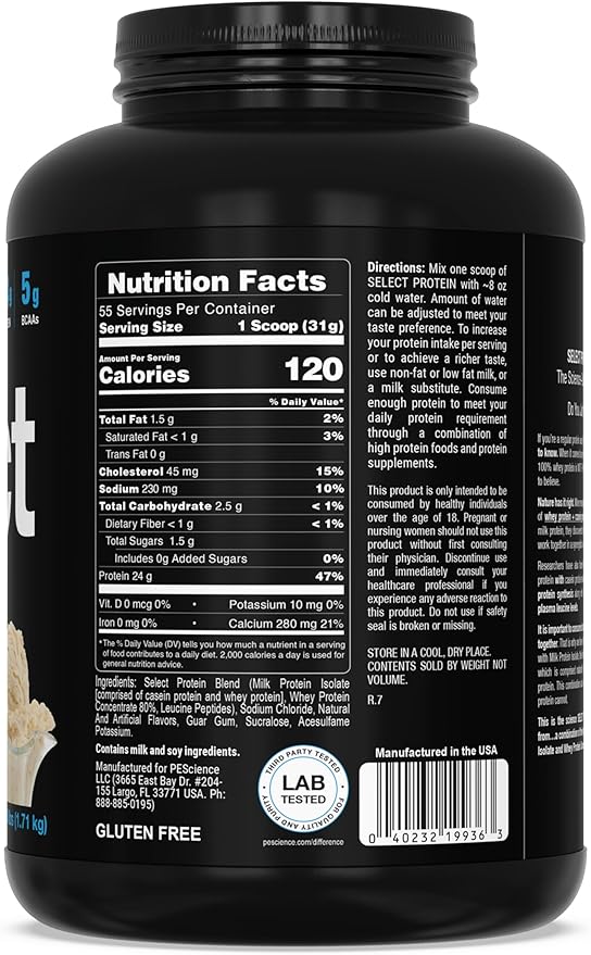 PEScience Select Low Carb Protein Powder, 55 Serving,