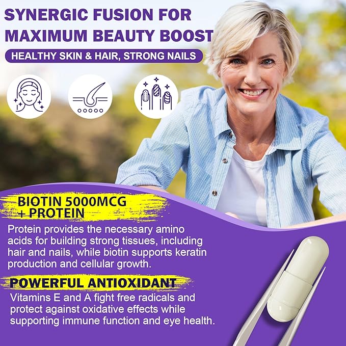 Multi Hydrolyzed Collagen Peptides Capsules 2200mg(Type I, 5000mcg, Vitamin
