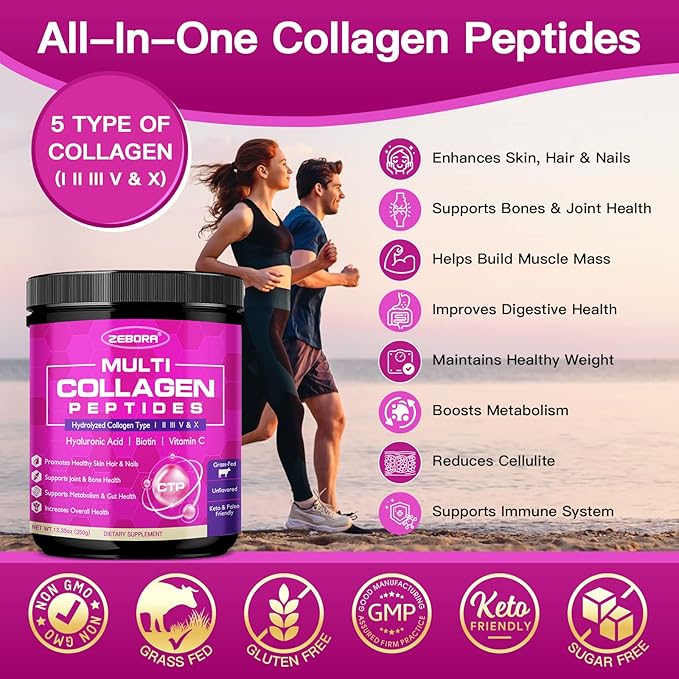 ZEBORA Multi Collagen Peptides Powder