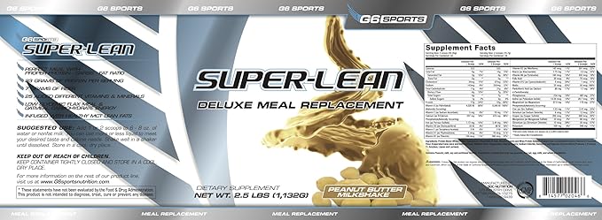 Nutrition Super-Lean Deluxe Meal Replacement (32g 7g Fiber, 25 Added 2.5lb Jar