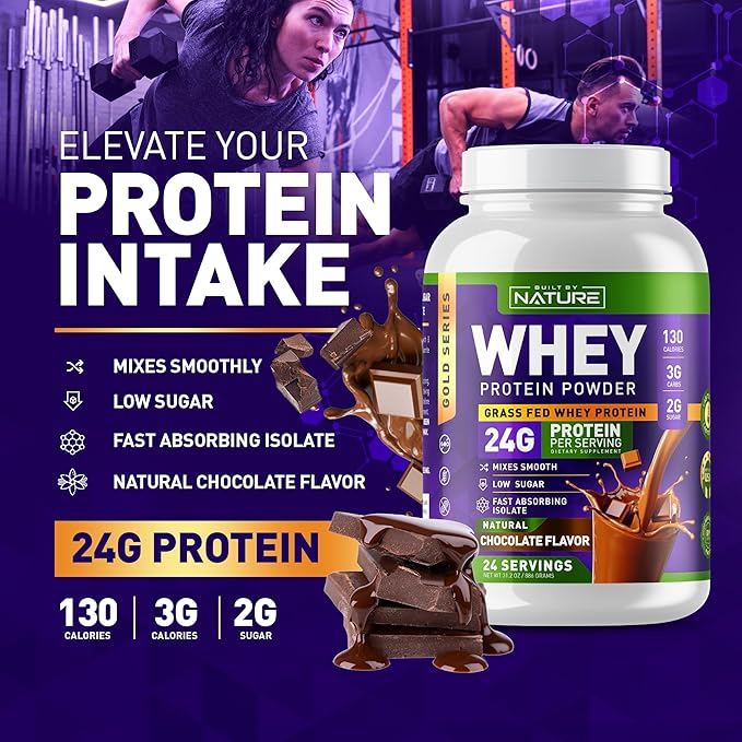 Whey Protein Powder 100% Pure 24g Protein, 24 Servings