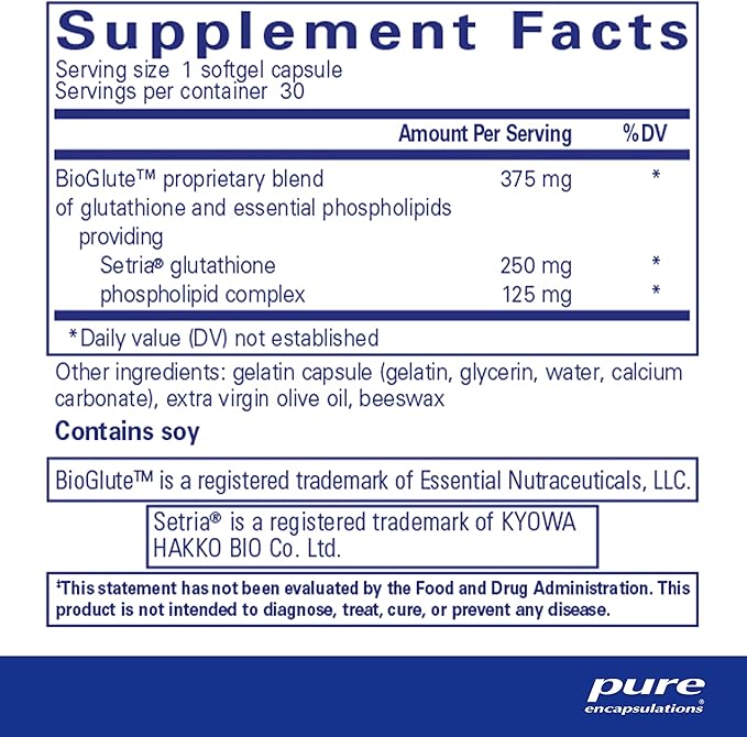 Pure Encapsulations Liposomal Glutathione 30 Softgel