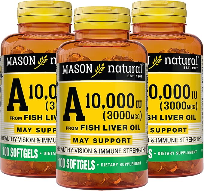 MASON NATURAL Vitamin A 3,000 mcg 10000 IU 100 Count, 3