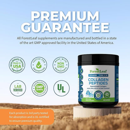 Collagen Peptides Powder Unflavored 1, 2 2 & 3 - 11g Per