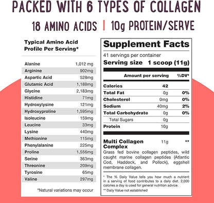 Multi Collagen Protein Powder Type I 16Oz Pure