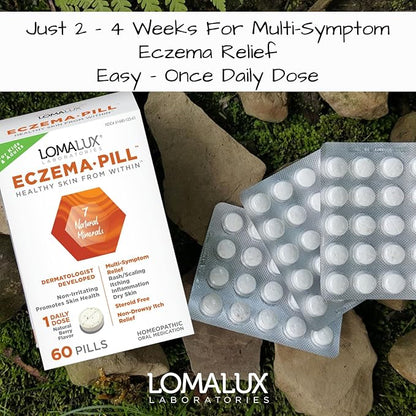 Eczema Pill – Natural Eczema Treatment – Dermatologist Developed – 7 All Natural Minerals Clear & Prevent Eczema Scaling, Rash, Itch, Inflamed Skin for Kids & Adults