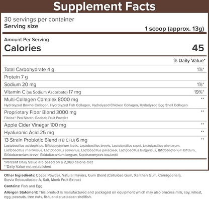 SkinnyFit Super Youth Chocolate Multi-Collagen Peptides 30 Servings