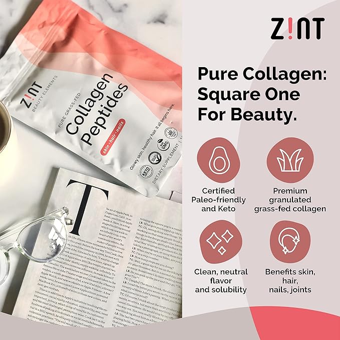 Zint Collagen Peptides Powder: Paleo & 16 oz