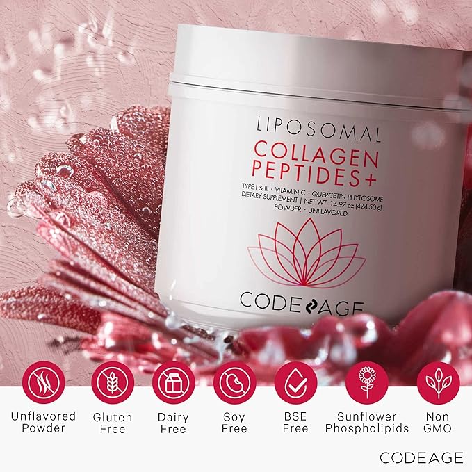 Codeage Liposomal Collagen Peptides Powder + 14.97 oz