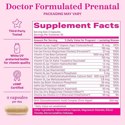 Pink Stork Total Prenatal Vitamins B12 - 60 Capsules, 1 Month