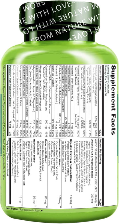 NATURELO Whole Food Multivitamin for Men 50+ 240 Capsules