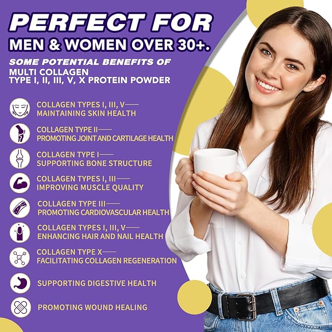 Zammex Multi Collagen Peptides, 5 Types 60 Serving,
