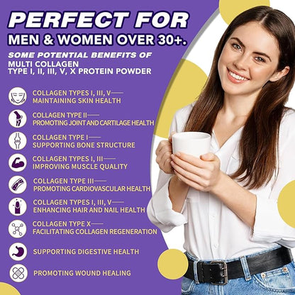 Zammex Multi Collagen Peptides, 5 Types 60 Serving,