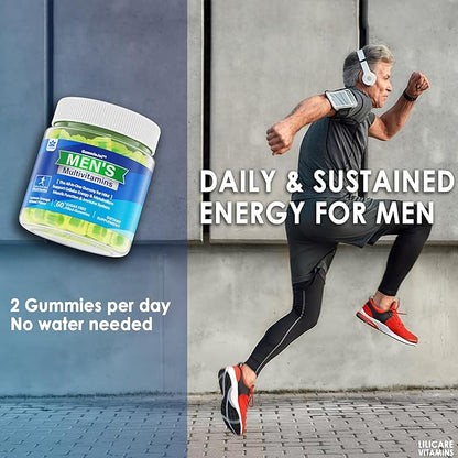 Mens Multivitamins Gummies, Multiminerals, Vegan Omega 3, CoQ10, CoQ10, Probiotics, D3 E B6 B12, B12, Methylated 60 Cts