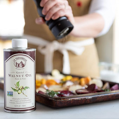 La Tourangelle, Roasted Walnut Oil, Plant-Based Source of Omega-3 Fatty Acid, Cooking, Baking, & Beauty, 25.4 Fl Oz