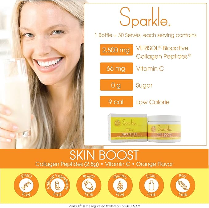 Sparkle Skin Boost Orange Verisol Collagen 5.3oz