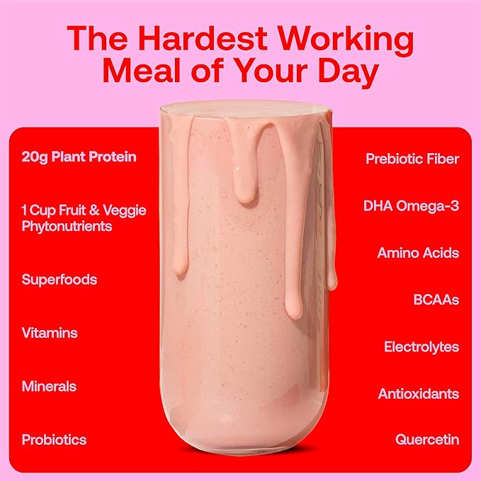 Happy Viking Strawberry Protein + Superfoods 20G Protein, 1 Canister (24 oz.)