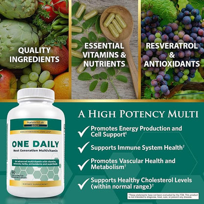 Nature's Lab Gold One Daily Multivitamin 19 Essential D3 & 60 Capsules (2 Month
