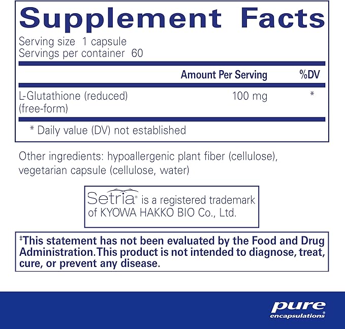 Pure Encapsulations Reduced Glutathione 60 Capsules