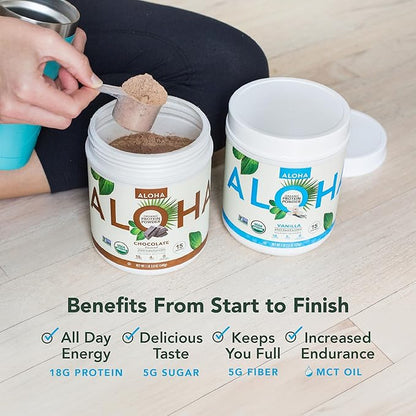 ALOHA Organic Plant Based Protein Powder, 19.6 oz, 15 Servings
