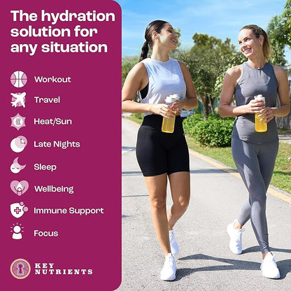 KEY NUTRIENTS Multivitamin Electrolytes Powder No Sugar - Delicious Passion Fruit Electrolyte Powder - Endurance & Energy Supplement - Hydration Powder - No Calories - 90 Servings - Made in USA