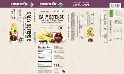 BareOrganics Daily Defense Coffee with Superfoods, 60ct (15660)