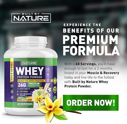Whey Protein Powder 100% Pure 26g Protein, 60 Servings