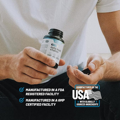 Snap Supplements Men's Multivitamins B12, Zinc, 60 Capsules