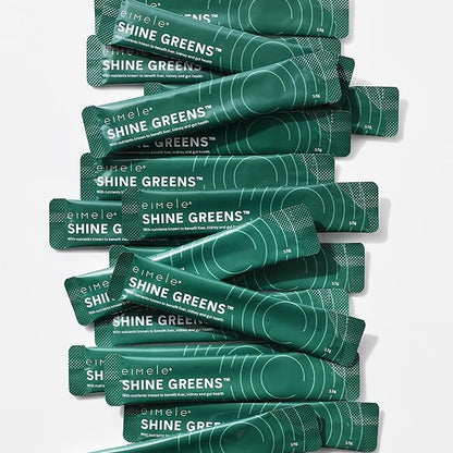Shine Greens | Superfood Greens Powder Sachets | Supports Energy, Digestion & Immunity | Antioxidants, Essential Nutrients & Probiotics | 30 Sachets (3.70 oz Total)