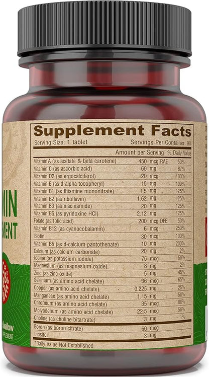 DEVA Tiny Tablets Vegan Multivitamins B12, Vitamin (2 Pack 90 Tablets