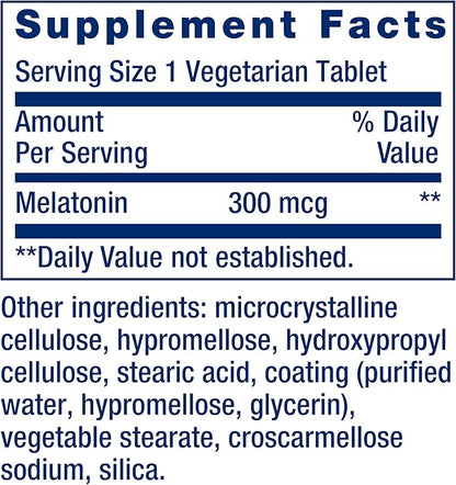 Life Extension Melatonin 6 Hour Timed 300 mcg, 100 Tablets
