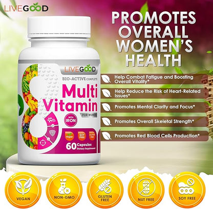 LIVEGOOD™ Women's Bio-Active Complete Multivitamin B12, C, 60 Capsules