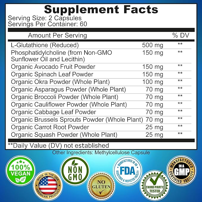 Liposomal Glutathione 500mg 120 count