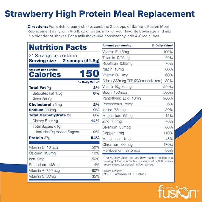 Bariatric Fusion Strawberry Meal Replacement 27g 21 Serving