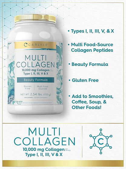 Carlyle Multi Collagen Peptides Powder 40 oz 10000 mg