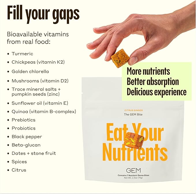 GEM Daily Superfood and Energy Support for Women & Men, Natural Whole Foods with Essential 20+ Whole-Food Vitamins, Minerals, superfoods, prebiotics, Clean Energy Variety Pack, 28 Servings