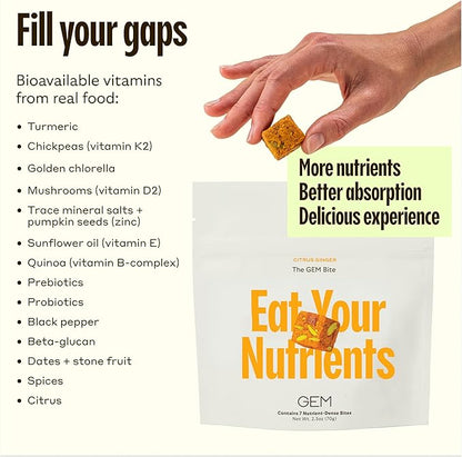 GEM Daily Superfood and Energy Support for Women & Men, Natural Whole Foods with Essential 20+ Whole-Food Vitamins, Minerals, superfoods, prebiotics, Clean Energy Variety Pack, 28 Servings