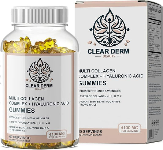 ClearDerm Multi Collagen Peptides Types 1,2,3,5,10 60 Gummies