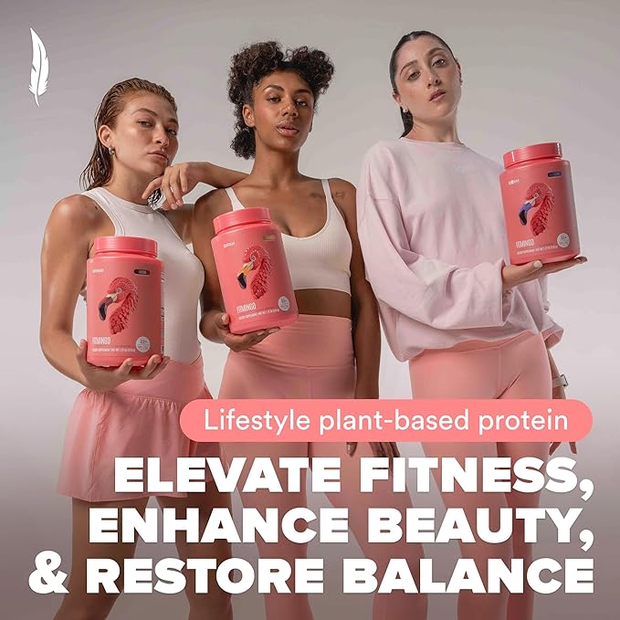 BIRDMAN Fitmingo Vegan Protein Powder with Inositol, Collagen Boosters, Hyaluronic Acid and Vitamins | Low Carb, Dairy Free, Lactose Free, Low Calorie | 23g Plant Based Vanilla Protein Powder