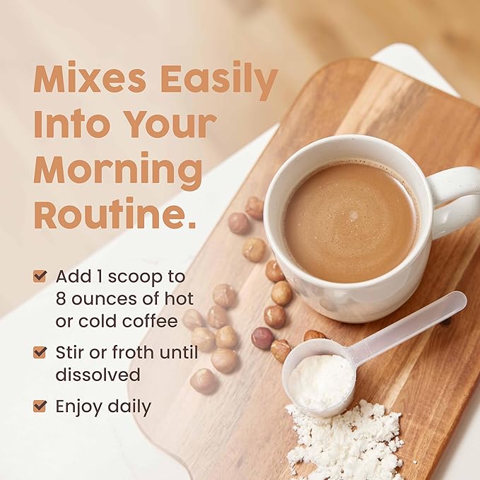 NativePath Keto Coffee Creamer Powder Hazelnut — Keto-Friendly, Non-Dairy & Low Sugar Creamer. Made with Grass-fed Collagen Protein Powder, MCT Oil & Monk Fruit. Soy & Gluten Free (7.6OZ)